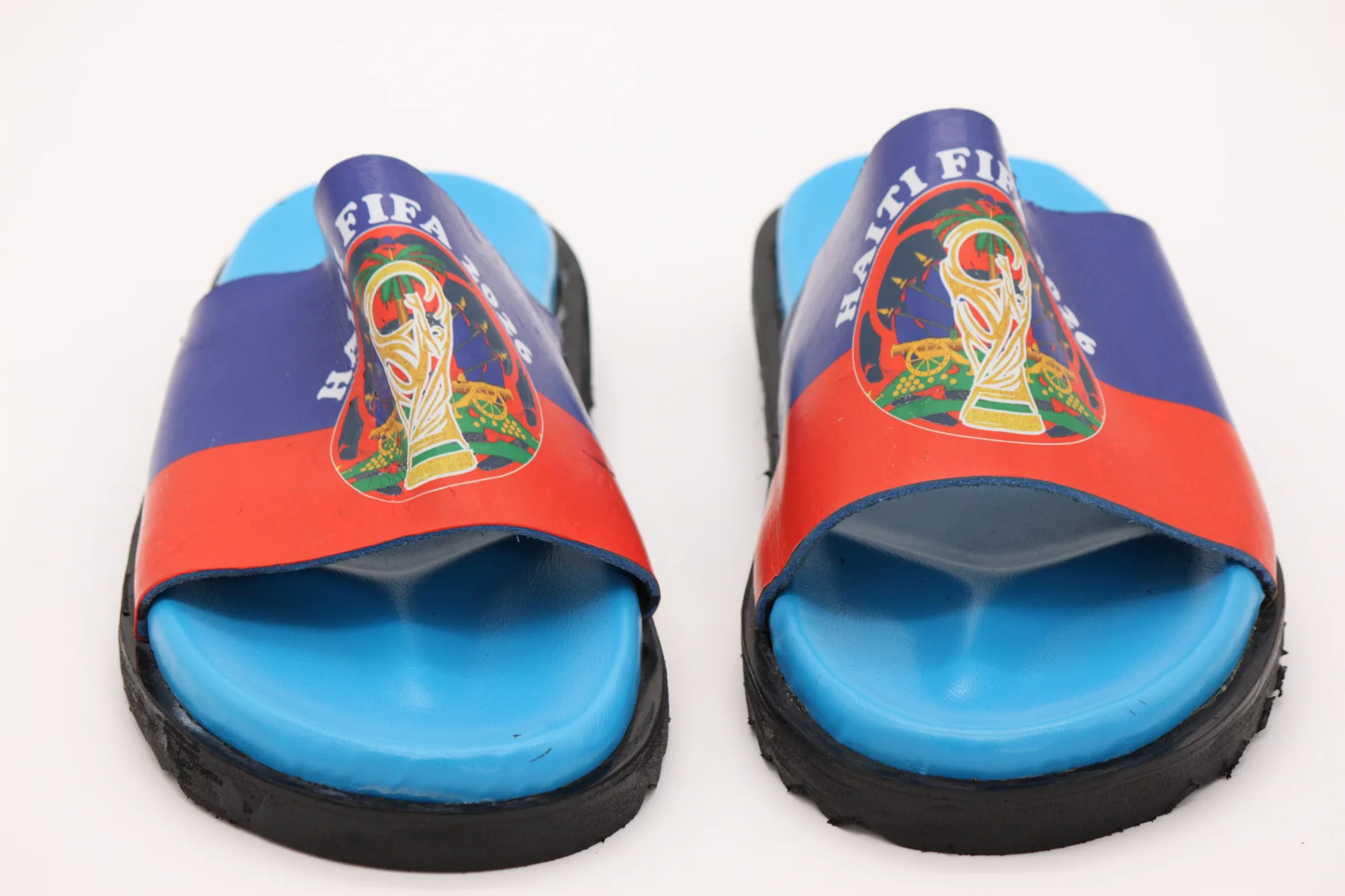Haiti FIFA Themed Slide Sandals