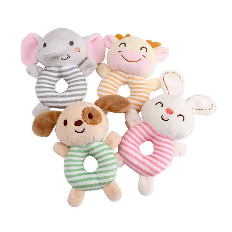 Baby Rattle Toy Cartoon Animal Plush Ring