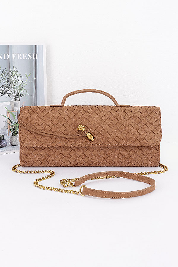 Vegan Suede Braided Bag