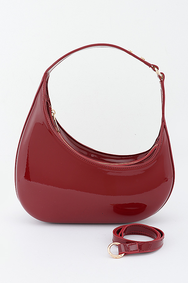 Vegan Patent Leather Hobo Bag