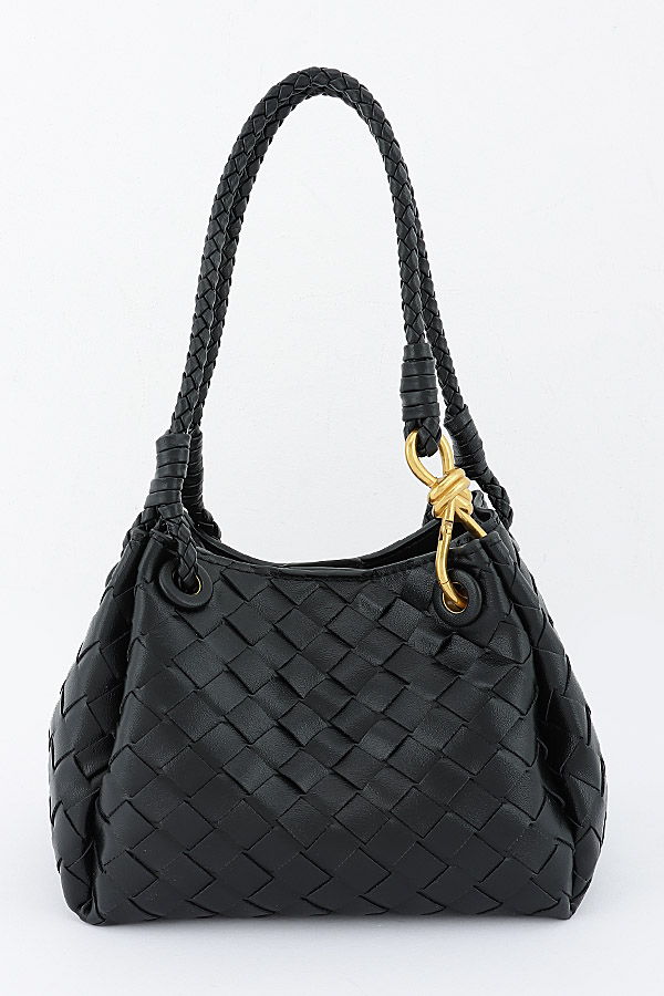 Woven Hobo Handbag With Matching Pouch