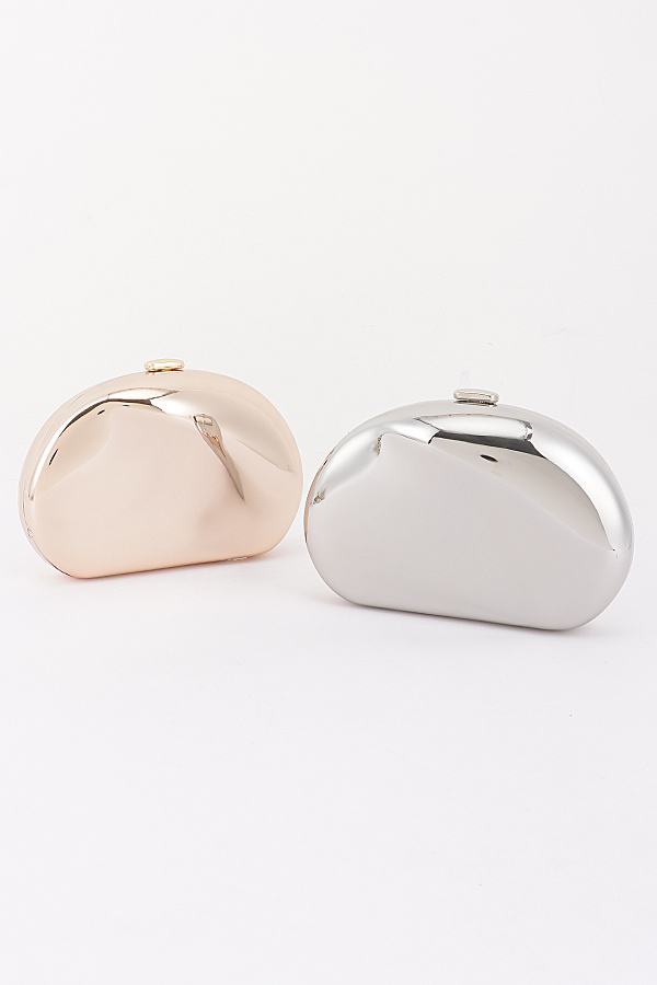 Oval Gloss Hard Shell Chain Clutch