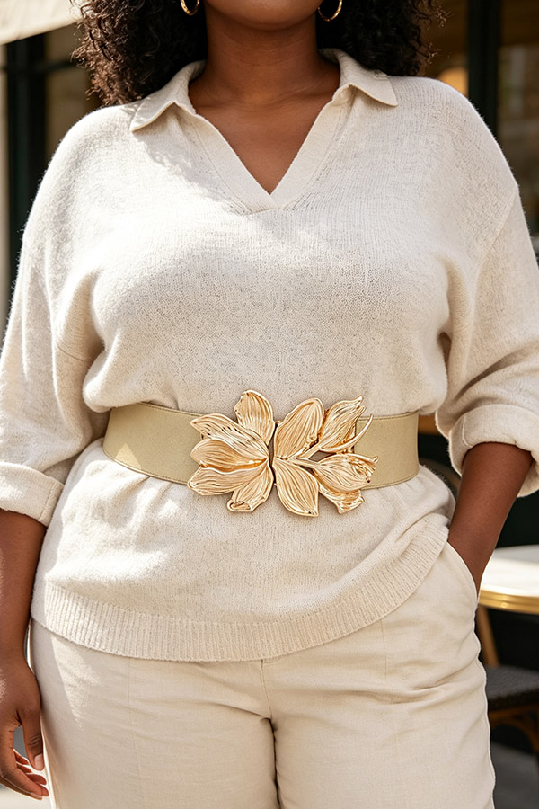 Floral Clasp Stretch Waist Belt