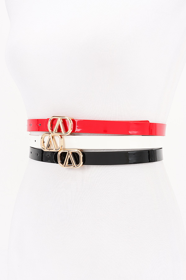 3 Piece Patent Belt Set
