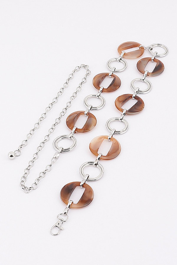 Hollow Disc & Double Ring Link Waist Chain