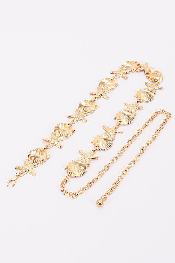 Seashell Starfish Chain Belt