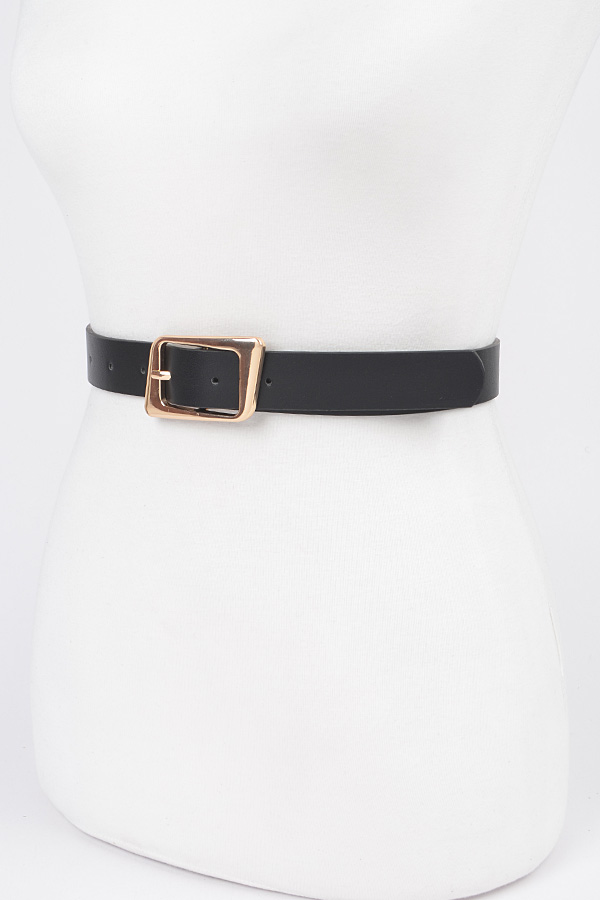 Faux Leather Metal Buckle Belt
