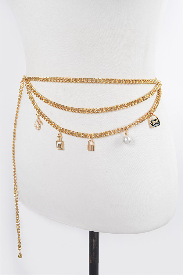 Layered Charm Chain Belt
